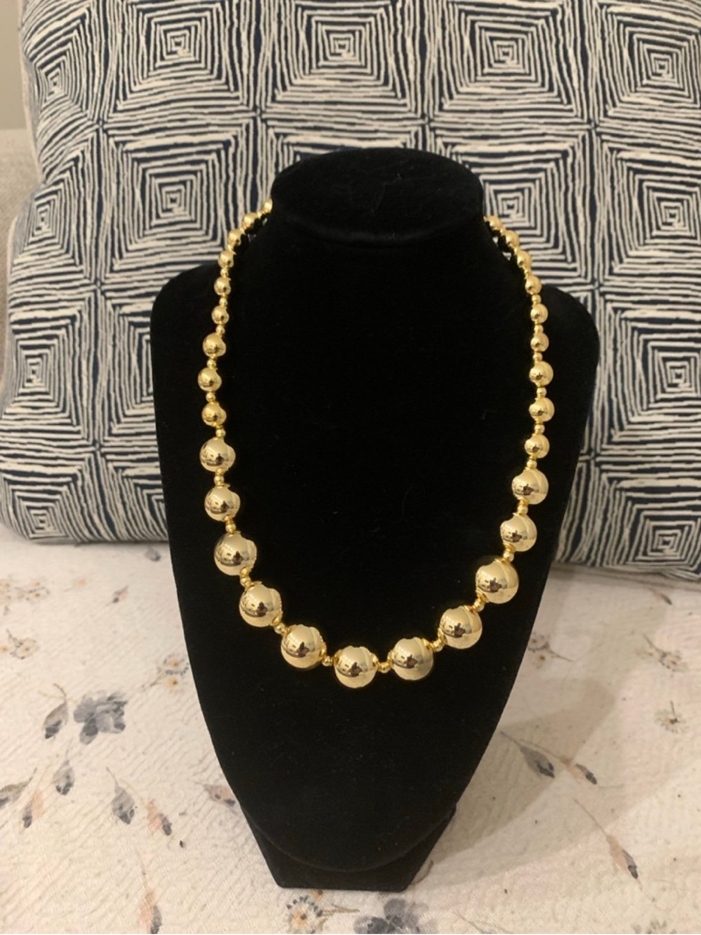 Gold Beaded Statement Necklace and Earrings - Elegant Women's Jewelry